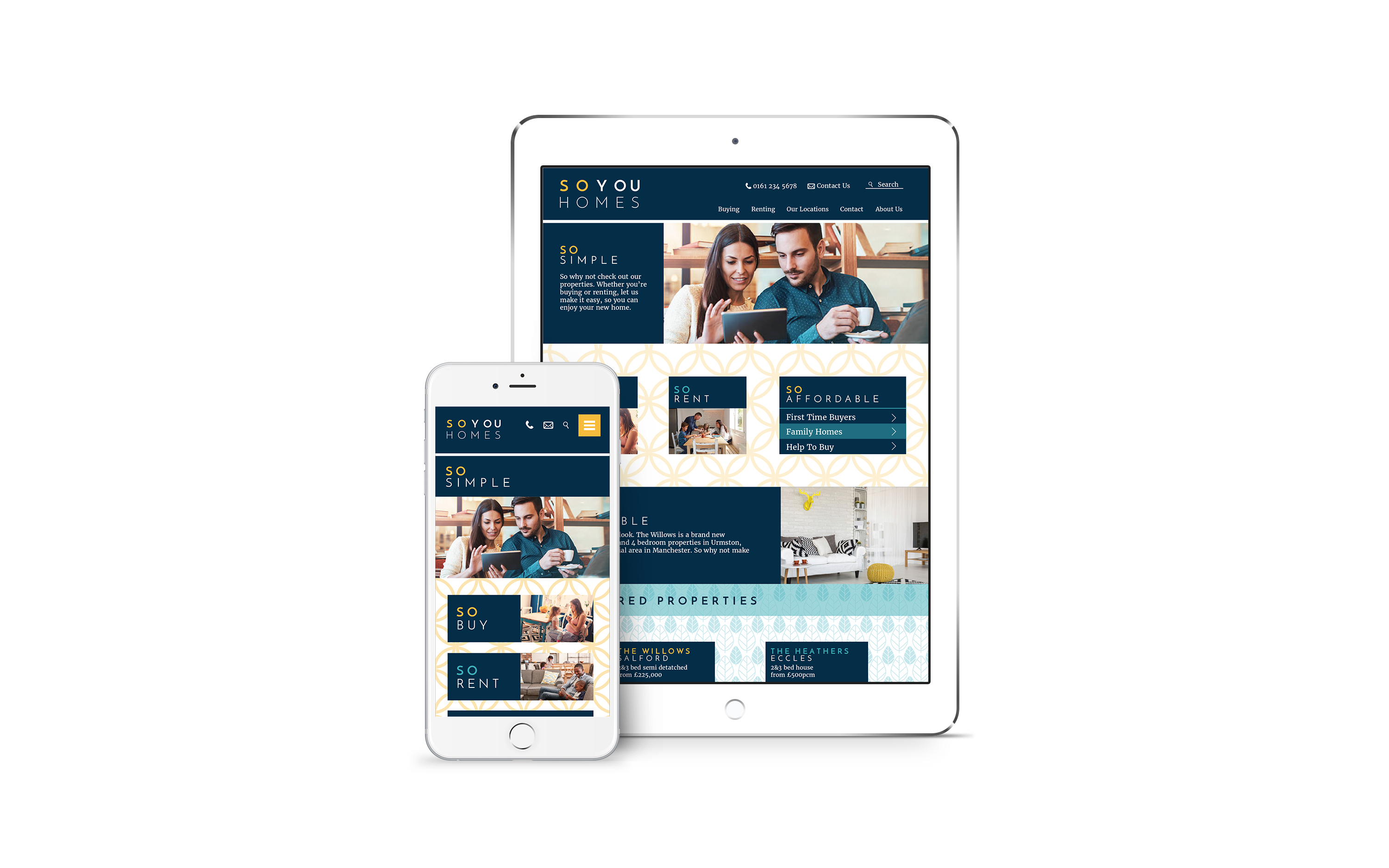 So You Homes website homepage shown on tablet and iphone